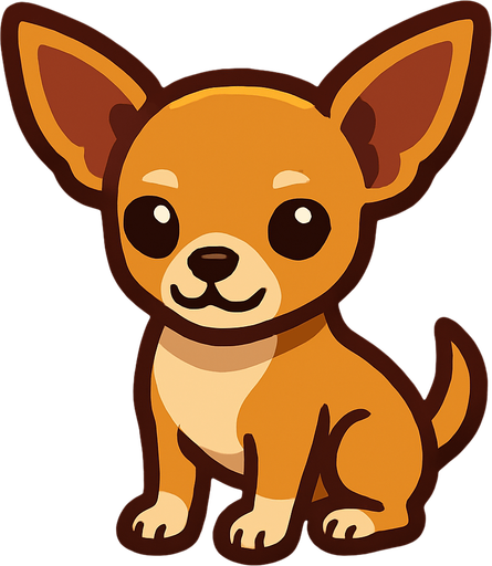 Chihuahua.
In-Game asset.  2d.  High contrast.  No shadows
