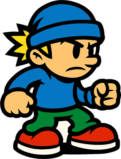 icy  tower guy.
In-Game asset.  2d.  High contrast.  No shadows