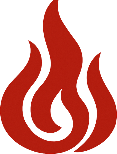 Símbolo del fuego color rojo