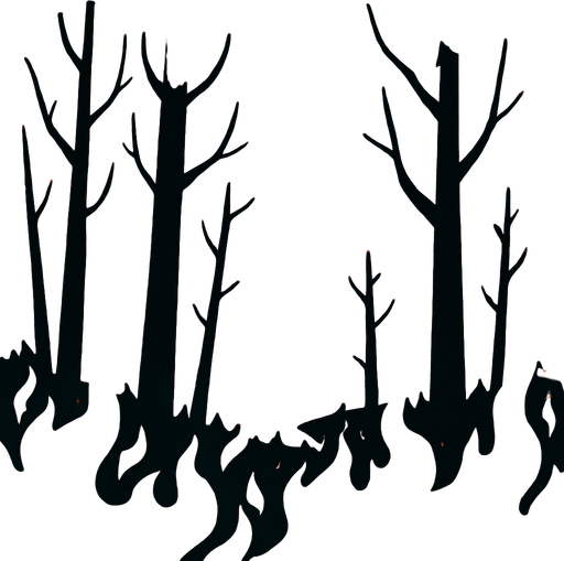 Un bosque quemándose D:.
In-Game asset.  2d.  High contrast.  No shadows