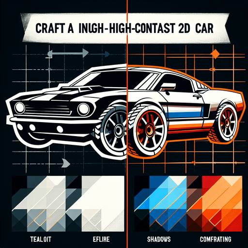 Car.
Single Game Texture.  In-Game asset.  2d.  Blank background.  High contrast.  No shadows