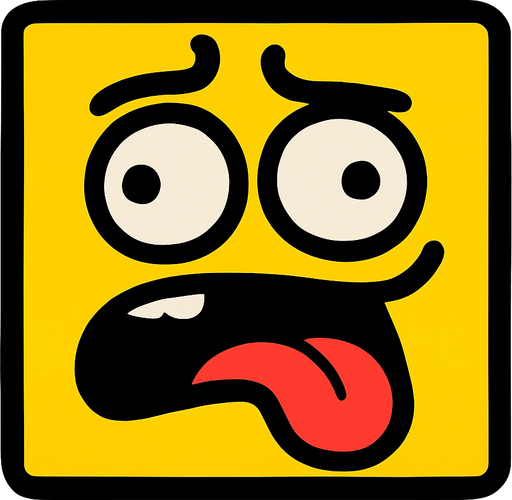 Funny square face looking like an idiot yellow.
In-Game asset.  2d.  High contrast.  No shadows
