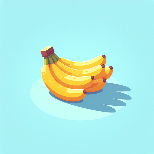 Bananas
Single Game Texture. In-Game asset. 2d. Blank background. High contrast. No shadows.