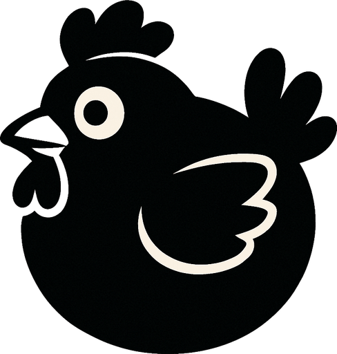 ball chicken and black.
In-Game asset.  2d.  High contrast.  No shadows