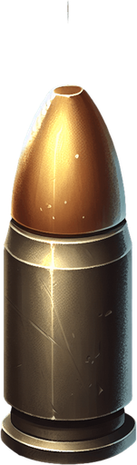 Bullet.
Single Game Texture. In-Game asset. 2d. Blank background. High contrast. No shadows.