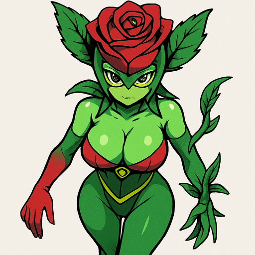 Rosemon, vista desde arriba, calidad y detalles altos, busto grande sexy, cuerpo completo.
In-Game asset.  2d.  High contrast.  No shadows