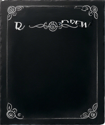 "ROOKIE BREW" handwritten with small capital letters in chalk
