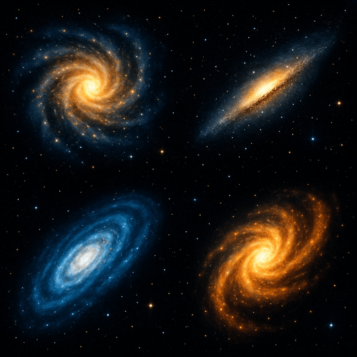 random galaxies realistic.
In-Game asset.  2d.  High contrast.  No shadows