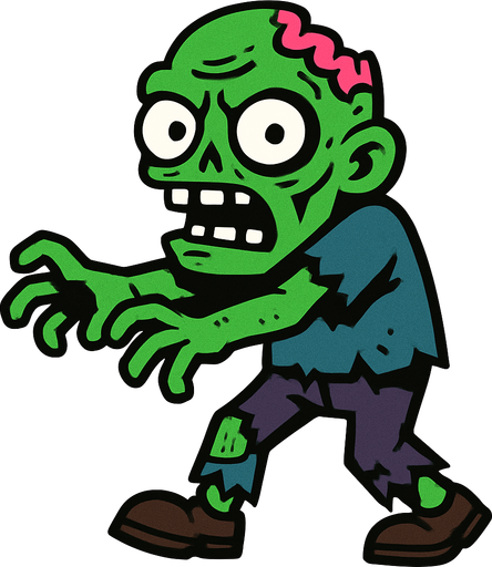 Zombie.
In-Game asset.  2d.  High contrast.  No shadows