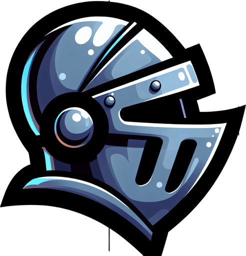 A knights helmet. Side view. Cartoon..
Single Game Texture.  In-Game asset.  2d.  Blank background.  High contrast.  No shadows