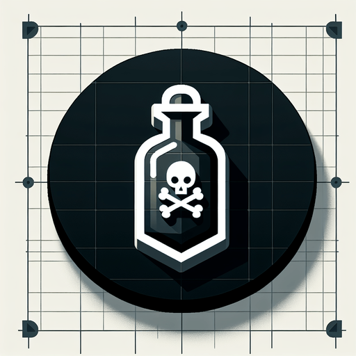 Poison vial button..
Single Game Texture. In-Game asset. 2d. Blank background. High contrast. No shadows.