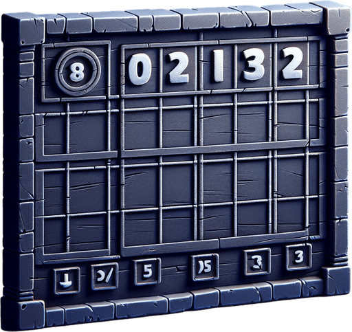 score board.
Single Game Texture. In-Game asset. 2d. Blank background. High contrast. No shadows.