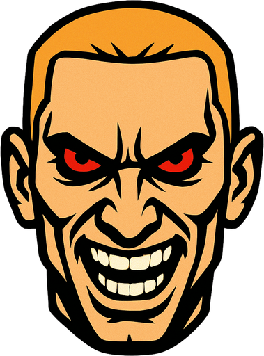 Eminem's evil face.
In-Game asset.  2d.  High contrast.  No shadows