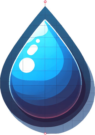rain drop.
Single Game Texture.  In-Game asset.  2d.  Blank background.  High contrast.  No shadows