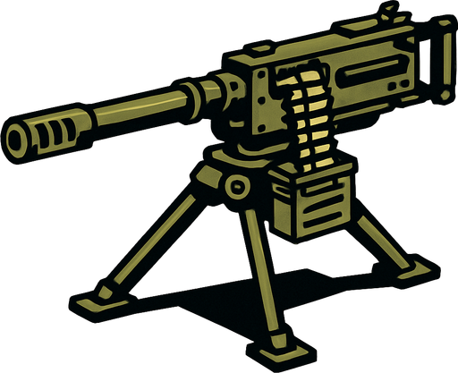 ağır makinalı tüfek.
In-Game asset.  2d.  High contrast.  No shadows