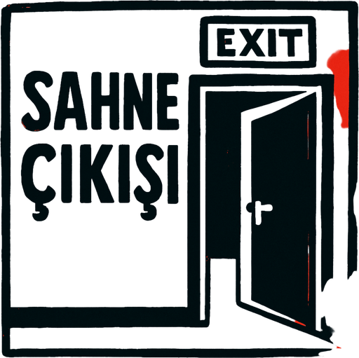 Sahne çıkışı.
In-Game asset.  2d.  High contrast.  No shadows