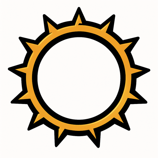 Dikenli daire.
In-Game asset.  2d.  High contrast.  No shadows png