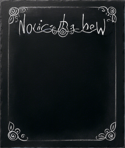 Text "NOVICE BREW" in chalk, handwritten