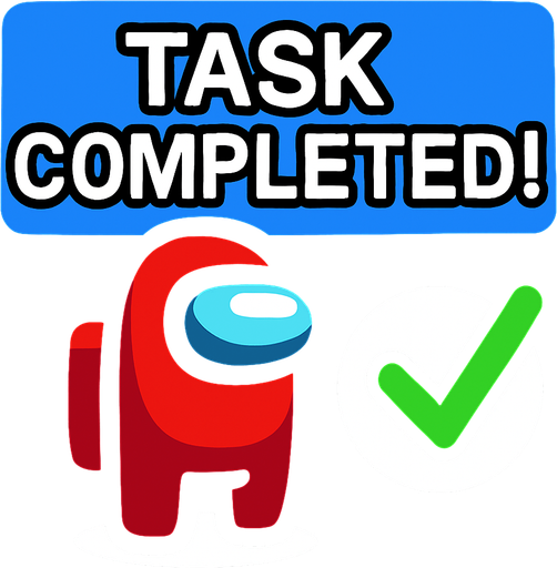 taskCompleted among us.
In-Game asset.  2d.  High contrast.  No shadows