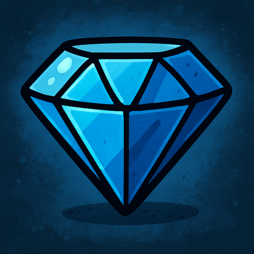 Blue diamond toy.
In-Game asset.  2d.  High contrast
