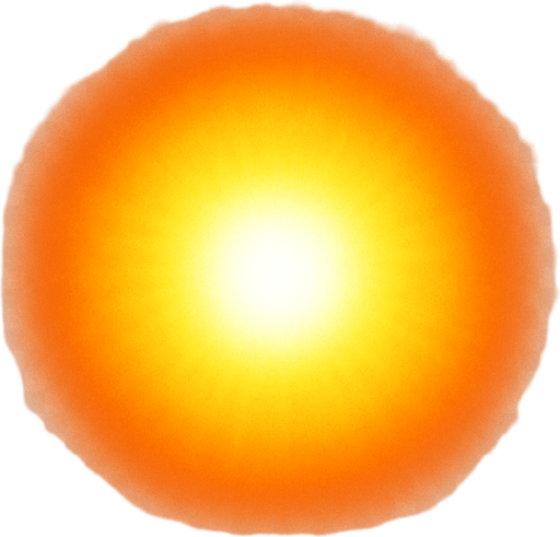 A radial gradient burst texture

```
- Center: Pure white (#FFFFFF) at 100% opacity
- 25% radius: Bright yellow (#FFFF88) at 90% opacity  
- 50% radius: Orange (#FFAA00) at 60% opacity
- 75% radius: Light orange (#FF6600) at 20% opacity
- Edge: Transparent (0% opacity)
- Shape: Perfect circle with soft, feathered edges
- No hard boundaries - everything should blend smoothly.
In-Game asset.  2d.  High contrast.  No shadows