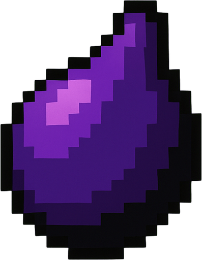 purple black mysterious unknown fruit seed 
8bit.
In-Game asset.  2d.  High contrast.  No shadows