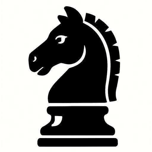 Black Knight Chess.
In-Game asset.  2d.  High contrast.  No shadows