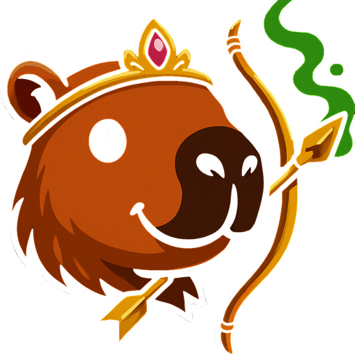 Quitale el casco y ponle una tiara de princesa. Has el arco y la flecha de oro. Recuerda que es un capybara.