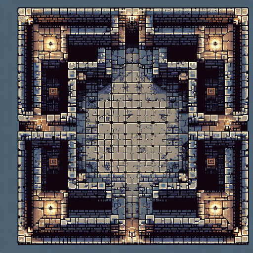 pixelart dungeon background. seen from the top..
Single Game Texture. In-Game asset. 2d. Blank background. High contrast. No shadows.