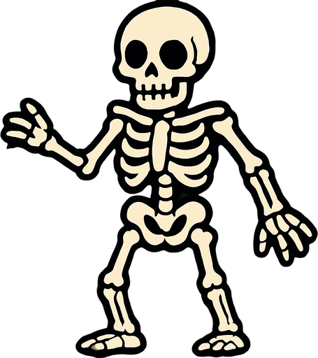 skeleton.
In-Game asset.  2d.  High contrast.  No shadows
