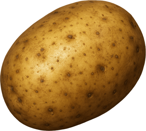 ultra realistic potato.
In-Game asset.  2d.  High contrast.  No shadows