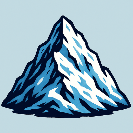 karlı büyük dağ..
In-Game asset.  2d.  High contrast.  No shadows