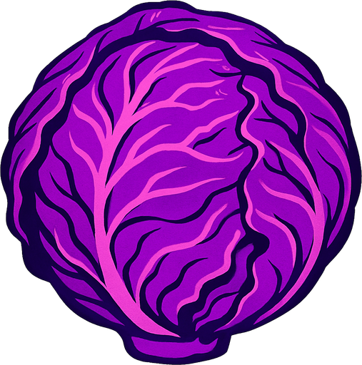 purple cabbage.
2d.  High contrast.  No shadows