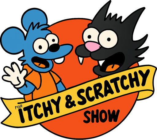 Itchy and scratchy show!.
In-Game asset.  2d.  High contrast.  No shadows