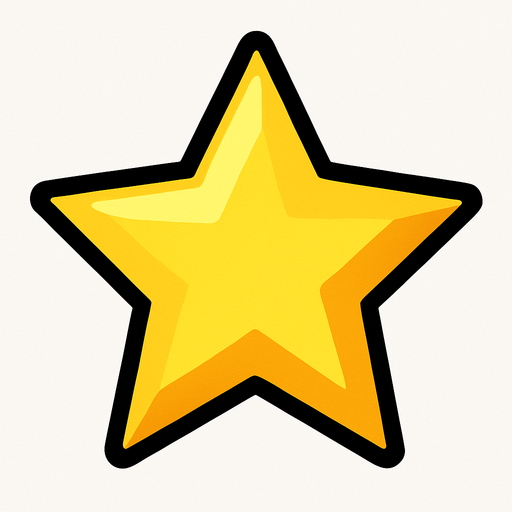 star, 2D.
In-Game asset.  2d.  High contrast.  No shadows