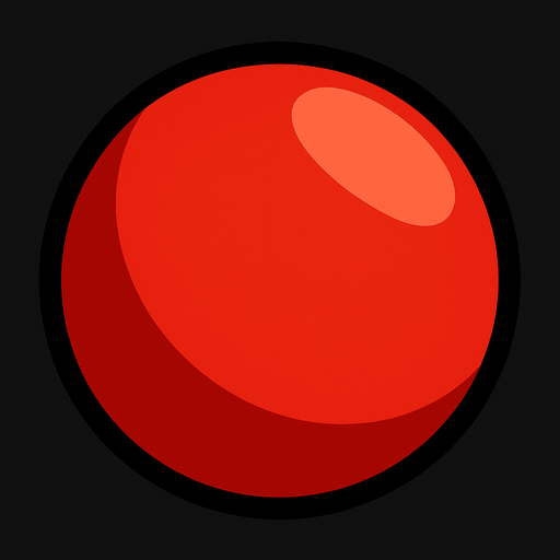 Kırmızı 3d top.
In-Game asset.  2d.  High contrast.  No shadows