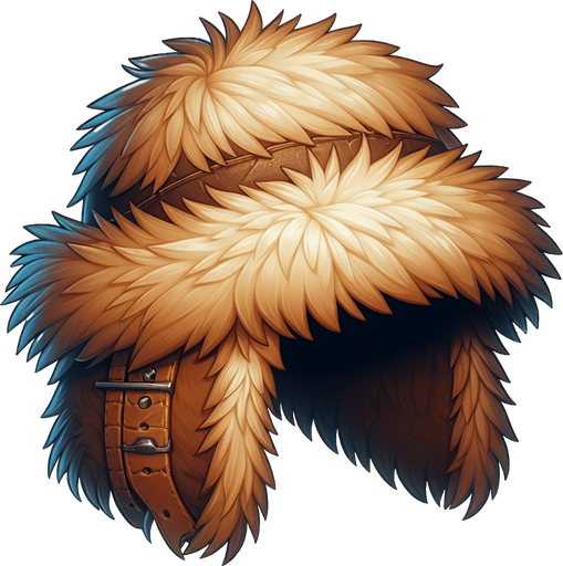 Wolf skin hat.
Single Game Texture.  In-Game asset.  2d.  Blank background.  High contrast.  No shadows