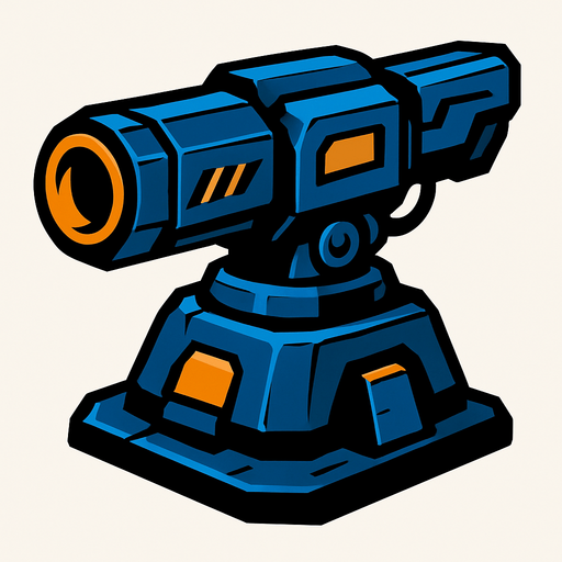 Laserturret.
In-Game asset.  2d.  High contrast.  No shadows