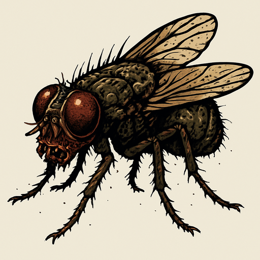 disgusting fly bug, realistic.
In-Game asset.  2d.  High contrast.  No shadows