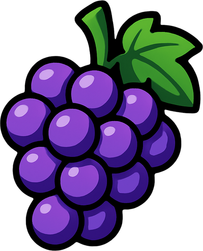 fruit_grape.
In-Game asset.  2d.  High contrast.  No shadows