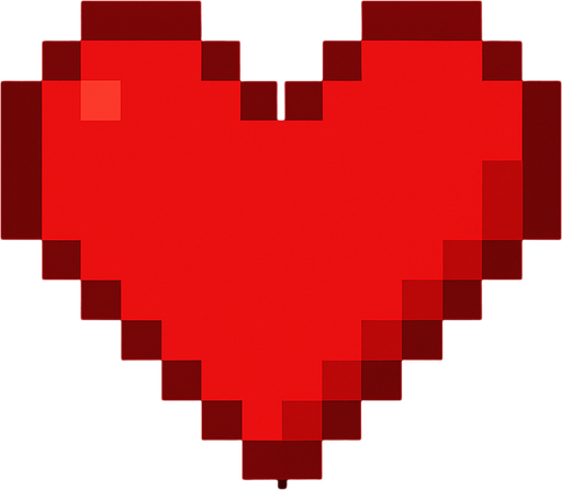 Piksel Kalp Resmi.
In-Game asset.  2d.  High contrast.  No shadows