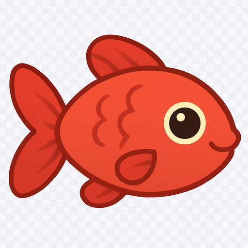 kırmızı renk tatlı balık görseli. No background. Transparent background. Blank background. No shadows. 2d. In-Game asset. flat