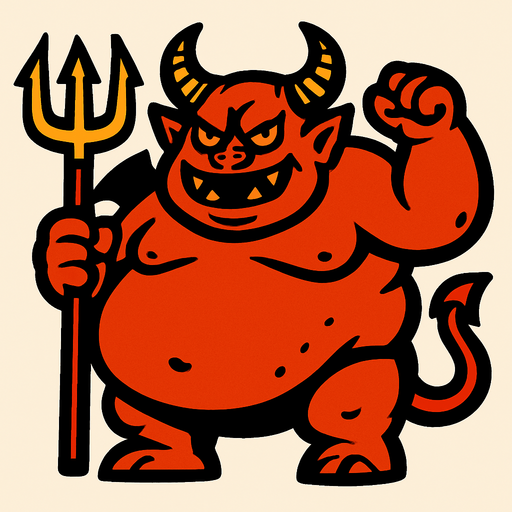 fat demon.
In-Game asset.  2d.  High contrast.  No shadows