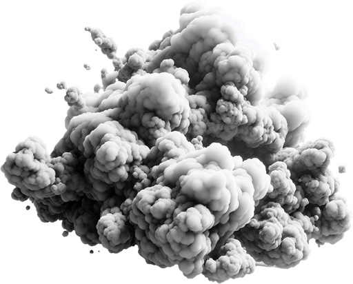 cloud of smoke.
Single Game Texture. In-Game asset. 2d. Blank background. High contrast. No shadows.