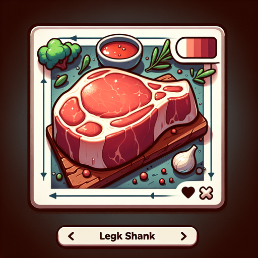 An animated image of a delicious meat.
Single Game Texture. In-Game asset. 2d. Blank background. High contrast. No shadows.