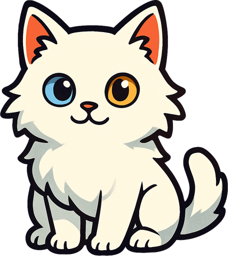 tatlı van kedisi.
In-Game asset.  2d.  High contrast.  No shadows