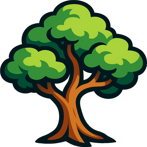 ağaç.
In-Game asset.  2d.  High contrast.  No shadows