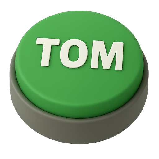 birebir aynısı sadece SNARE yerine TOM yazsın ve butonunun rengi yeşil olsun. ve yazı paralel bir şekilde düz hizada olsun  Transparent background. Blank background.