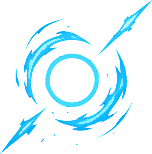 Blue circle magic attack.
In-Game asset.  2d.  High contrast.  No shadows