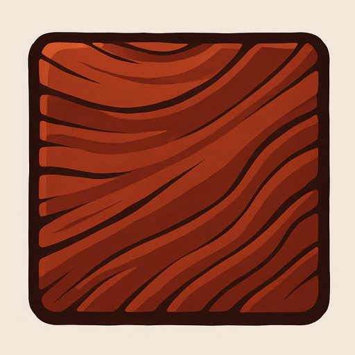 madera marron rojizo.
In-Game asset.  2d.  High contrast.  No shadows